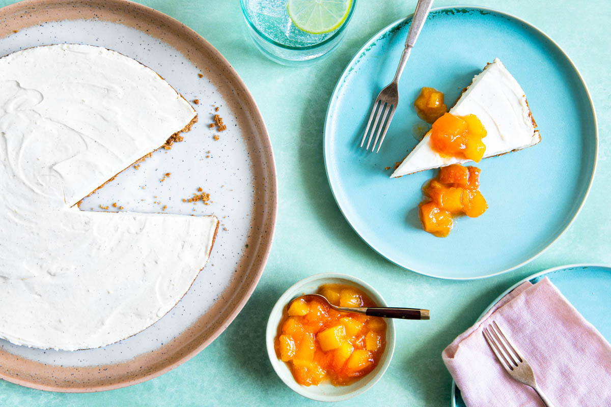 No-bake mascarpone cheesecake met citroen